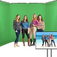 7.87ft x 13.12ft Portable Large Chromakey Green Screen Backdrop with Stand Photography Background Support System for Photo Studio Video Shooting, Live Streaming, Parties, Keying, Stage