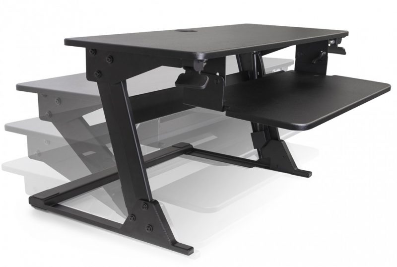 FLEXISPOT 28 inch Standing Desk Converter | Height Adjustable Stand Up Desk Riser, Black Home Office Desk Workstation for Dual Monitors and Laptop - Image 6